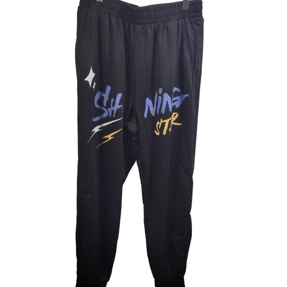 Men's 2 Piece Black Shining Star Jogger Set Size M  101625-1227 - Picture 3 of 4